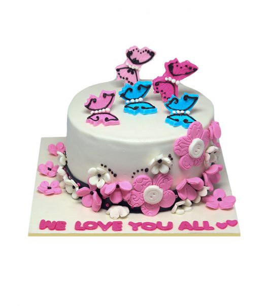 Customized Butterfly Theme Cake