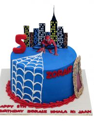 Customized Spiderman Theme Cake