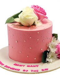 Fresh Flower Customized Cake
